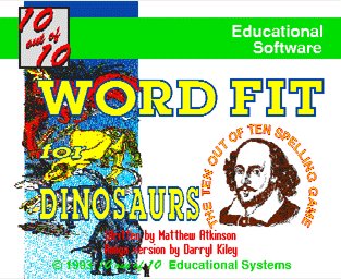 Pantallazo de 10 Out Of 10 Word Fit For Dinosaurs para Amiga