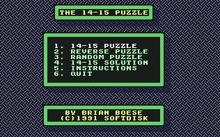 Pantallazo de 14-15 Puzzle, The para Commodore 64