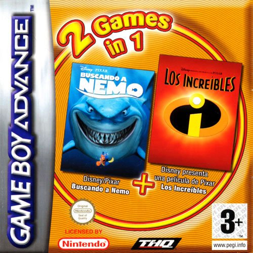 Caratula de 2 Games in 1: Buscando a Nemo - Los Increibles para Game Boy Advance