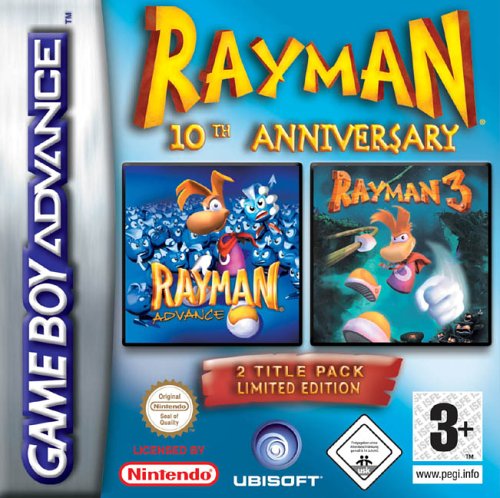 Caratula de 2 Games in 1 - Rayman 10th Anniversary Compilation - Rayman Advance & Rayman 3 para Game Boy Advance
