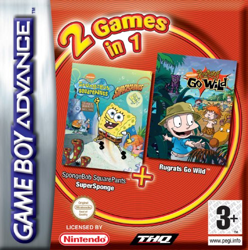 Caratula de 2 Games in 1 - SpongeBob Squarepants - Supersponge + Rugrats - Go Wild para Game Boy Advance