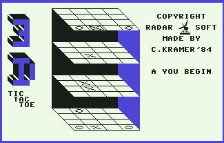 Pantallazo de 3D Tic Tac Toe para Commodore 64