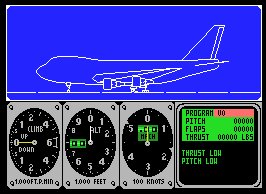 Pantallazo de 747 400B Flight Simulator para MSX