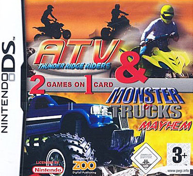 Caratula de ATV Thunder Ridge Riders & Monster Trucks Mayhem para Nintendo DS