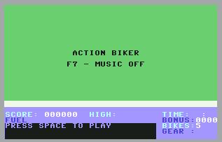 Pantallazo de Action Biker para Commodore 64