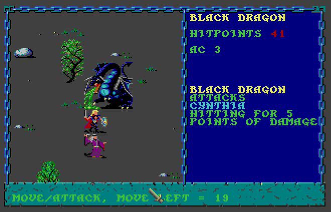 Pantallazo de Advanced Dungeons & Dragons: Curse of the Azure Bonds para Atari ST