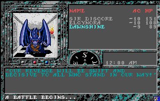 Pantallazo de Advanced Dungeons & Dragons: Dark Queen of Krynn para Amiga