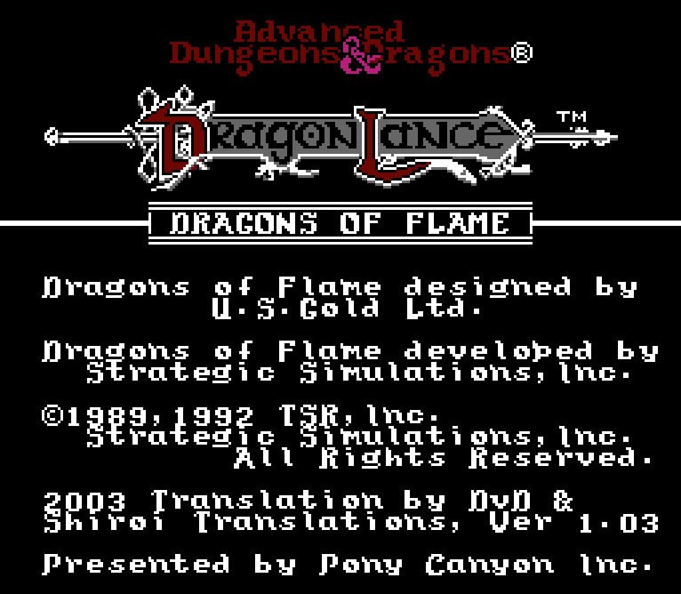 Pantallazo de Advanced Dungeons & Dragons: Dragons of Flame para Nintendo (NES)