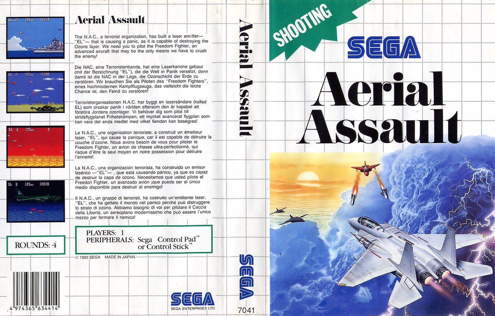 Caratula de Aerial Assault para Sega Master System