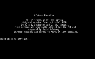 Pantallazo de African Adventure para PC