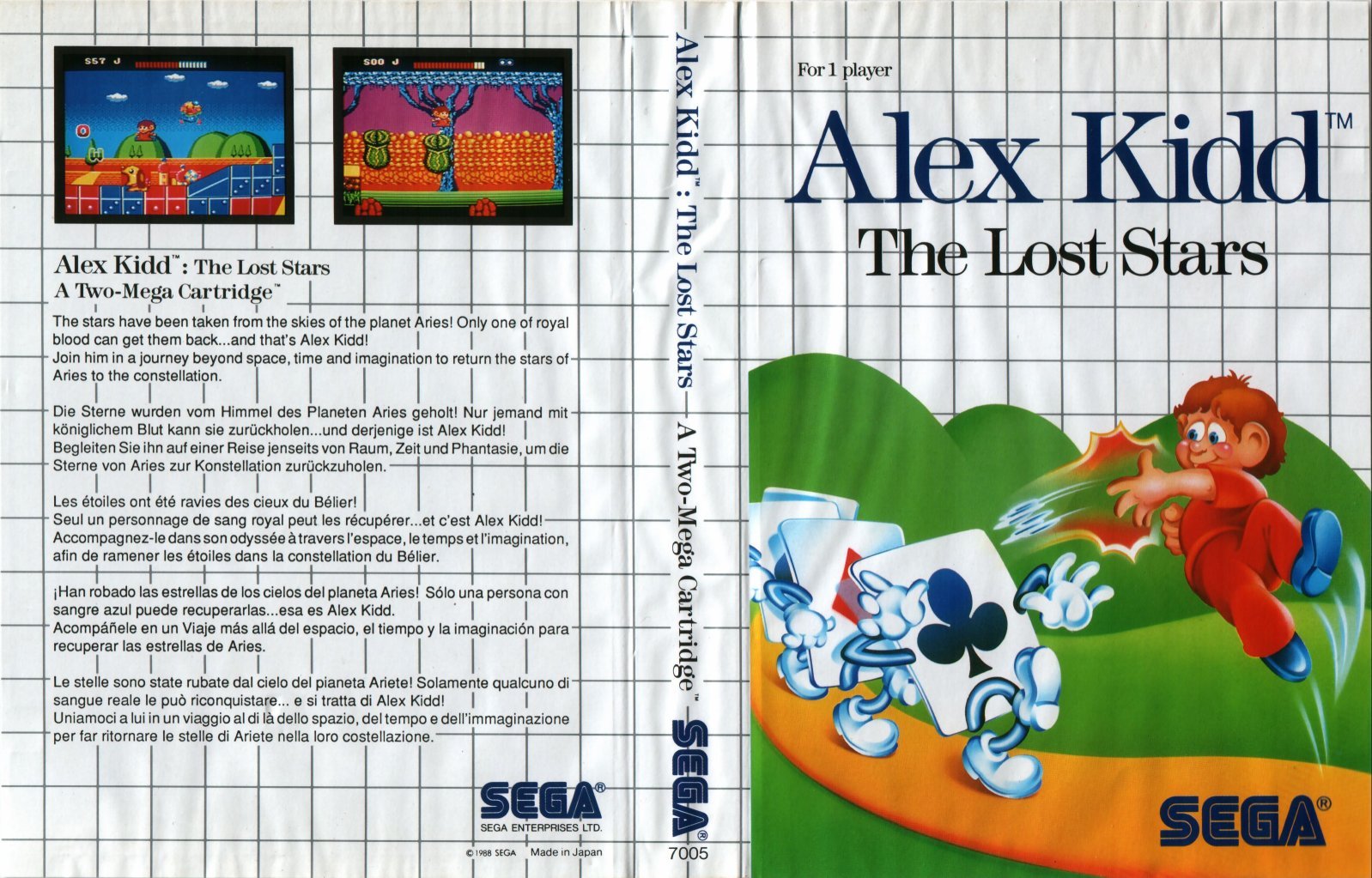 Caratula de Alex Kidd: The Lost Stars para Sega Master System
