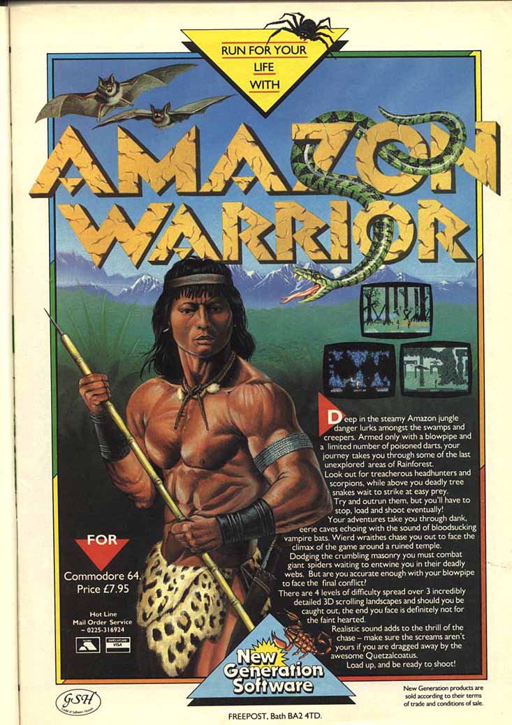 Caratula de Amazon Warrior para Commodore 64