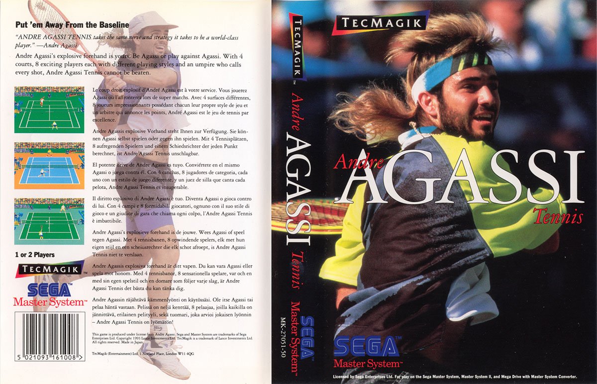 Caratula de Andre Agassi Tennis para Sega Master System