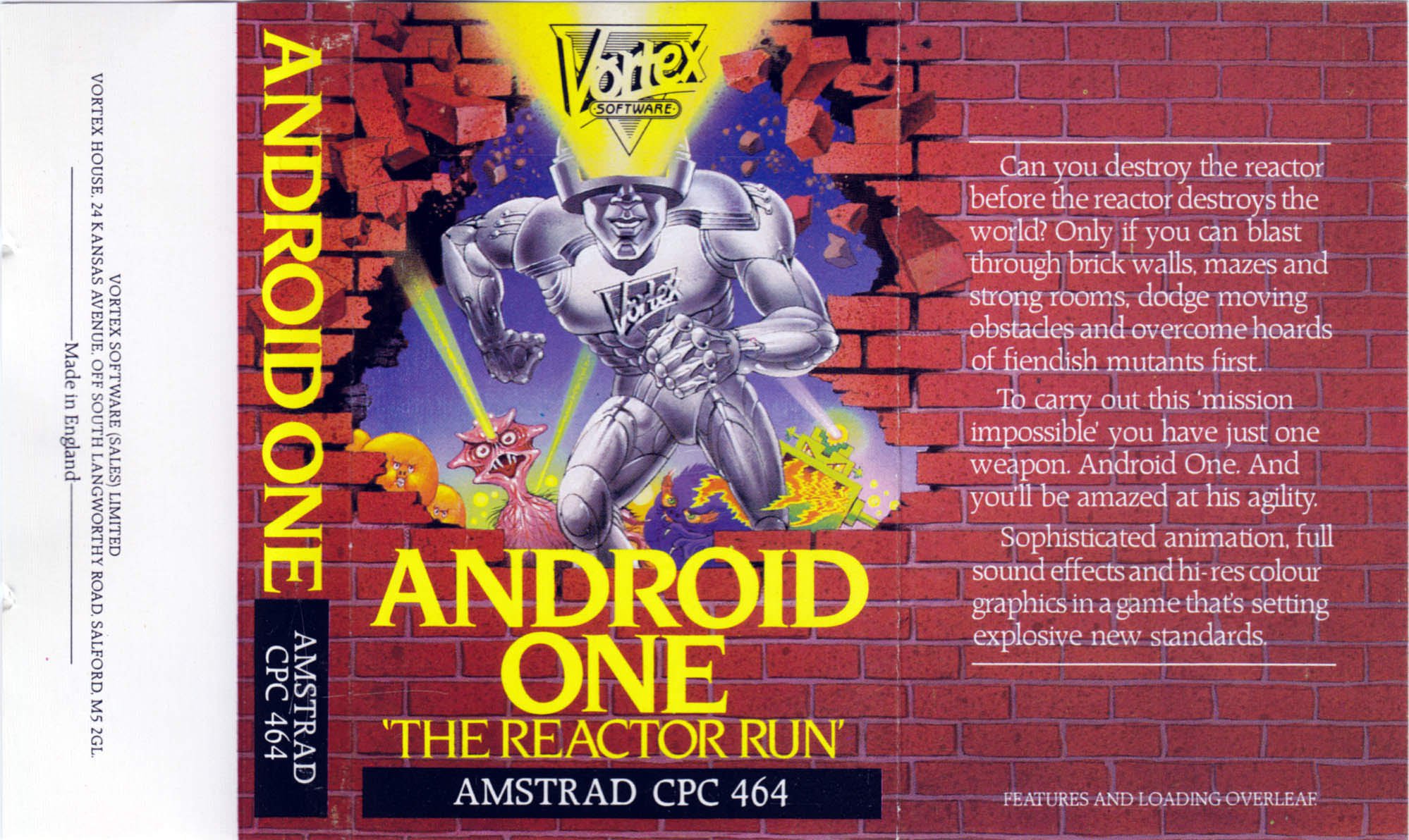 Caratula de Android One: The Reactor Run para Amstrad CPC