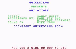 Pantallazo de Ant Attack para Commodore 64