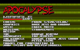 Pantallazo de Apocalypse para Amiga