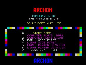 Pantallazo de Archon (Ariolasoft) para Spectrum