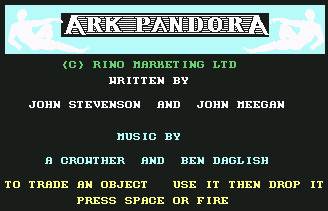 Pantallazo de Ark Pandora para Commodore 64