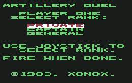 Pantallazo de Artillery Duel para Commodore 64