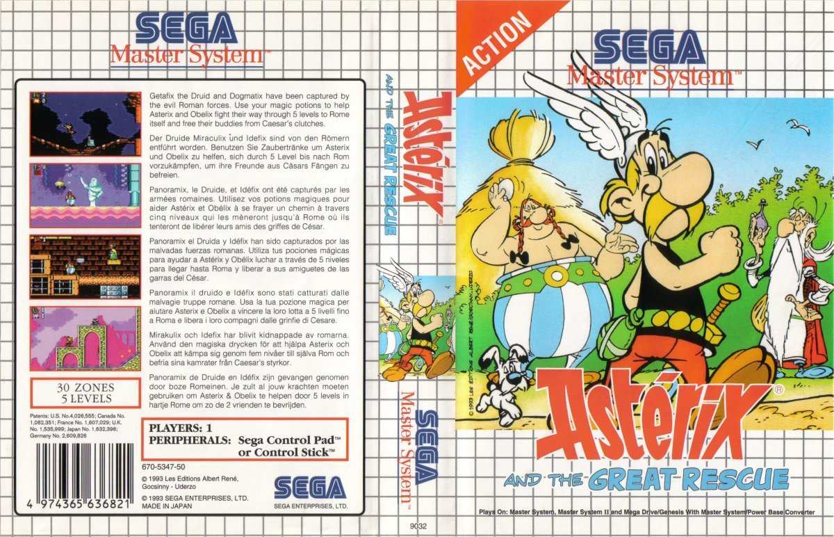 Caratula de Asterix and the Great Rescue para Sega Master System