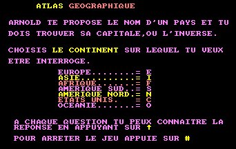 Pantallazo de Atlas Geographique para Amstrad CPC
