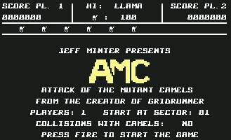 Pantallazo de Attack of the Mutant Camels para Commodore 64