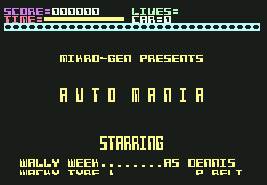 Pantallazo de Auto Mania para Commodore 64