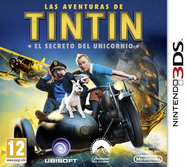 Caratula de Aventuras De Tintin, Las: El Secreto Del Unicornio para Nintendo 3DS