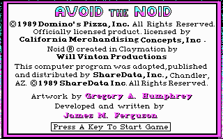 Pantallazo de Avoid the Noid para PC