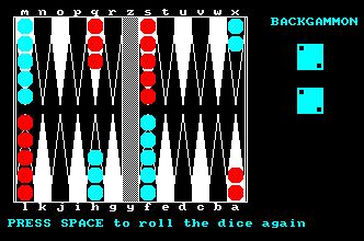 Pantallazo de Backgammon para Amstrad CPC