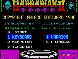 Pantallazo de Barbarian 2: The Dungeon of Drax para Spectrum