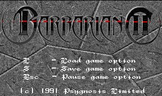 Pantallazo de Barbarian II para Amiga