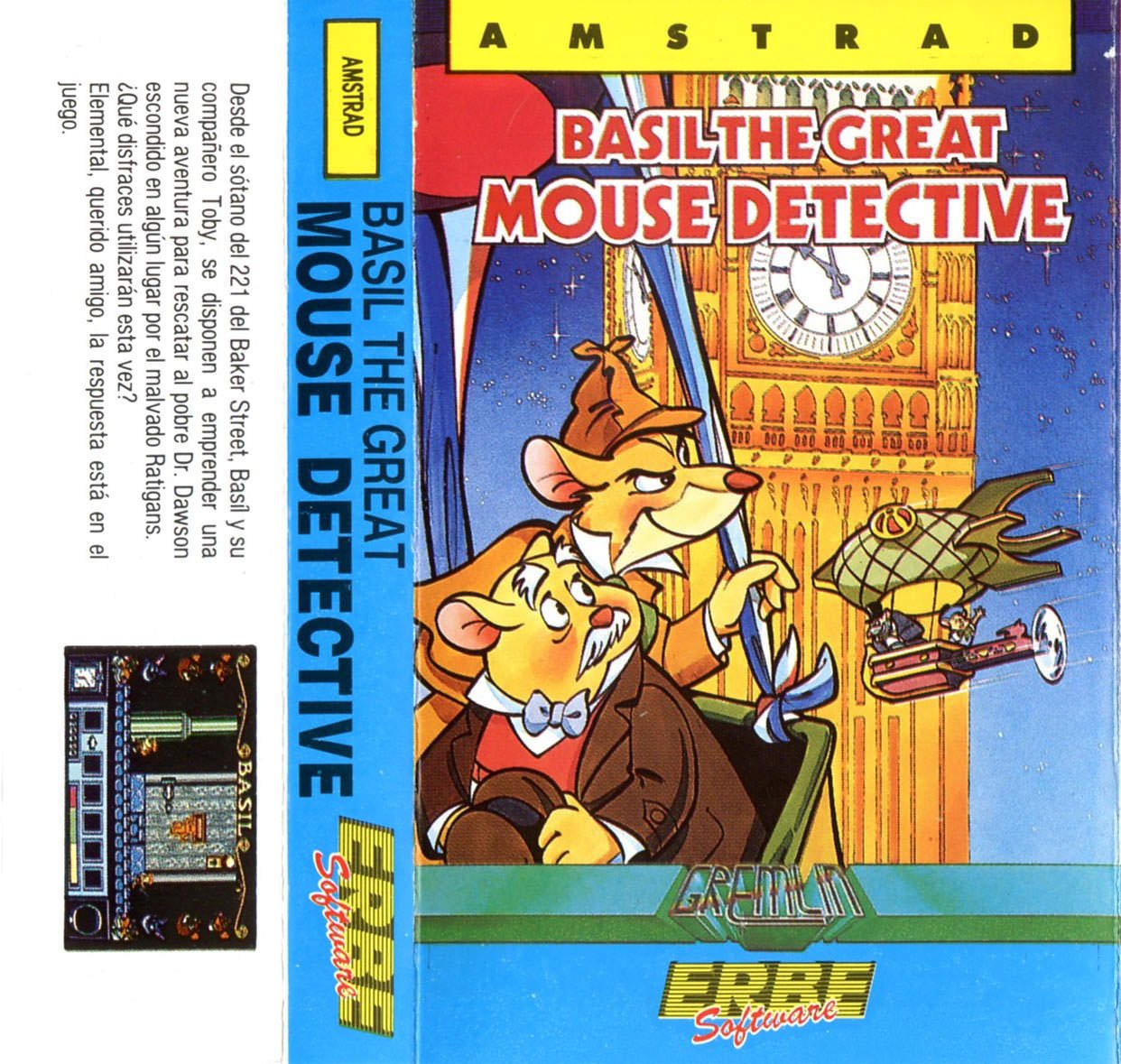 Caratula de Basil The Great Mouse Detective para Amstrad CPC