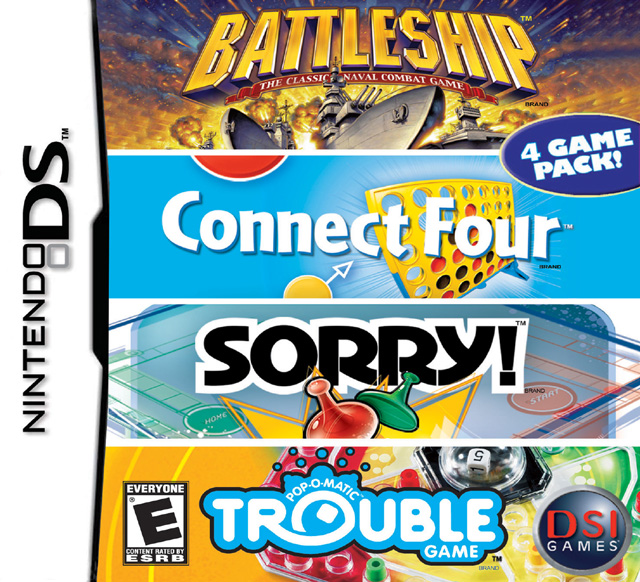 Caratula de Battleship / Connect Four / Sorry! / Trouble para Game Boy Advance