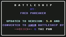 Pantallazo de Battleship para Commodore 64