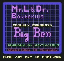 Pantallazo de Big Ben para Commodore 64