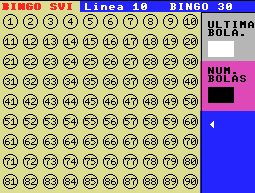 Pantallazo de Bingo para MSX