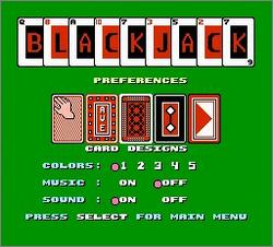 Pantallazo de Blackjack para Nintendo (NES)