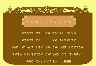 Pantallazo de Blackwyche para Commodore 64