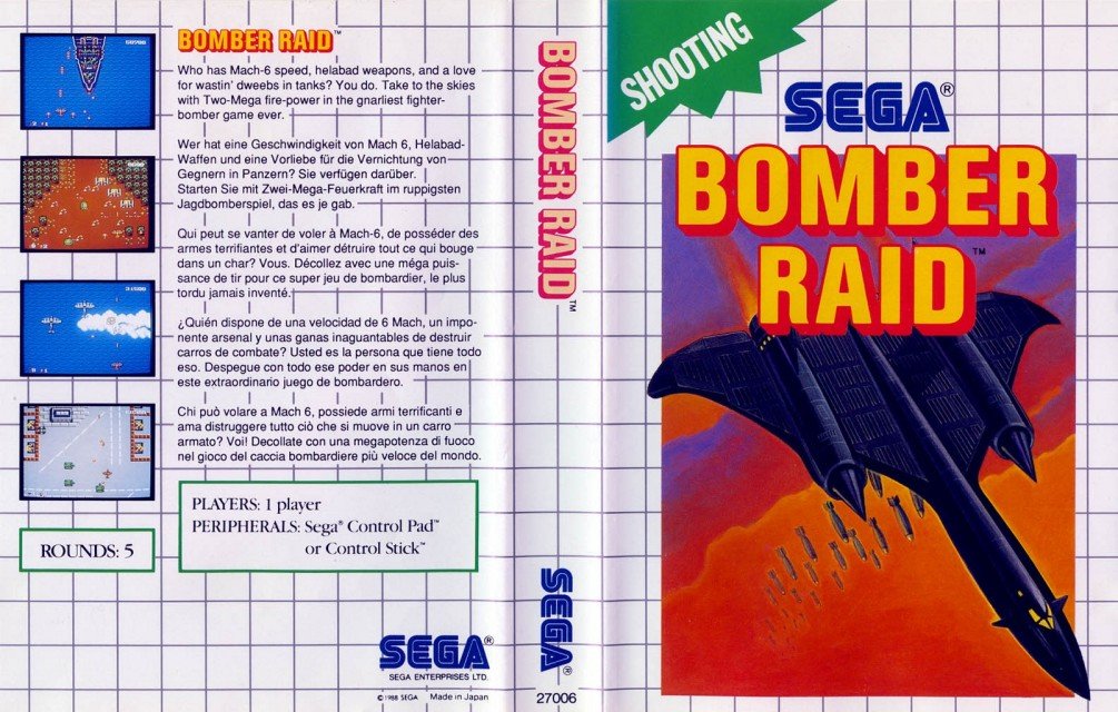 Caratula de Bomber Raid para Sega Master System