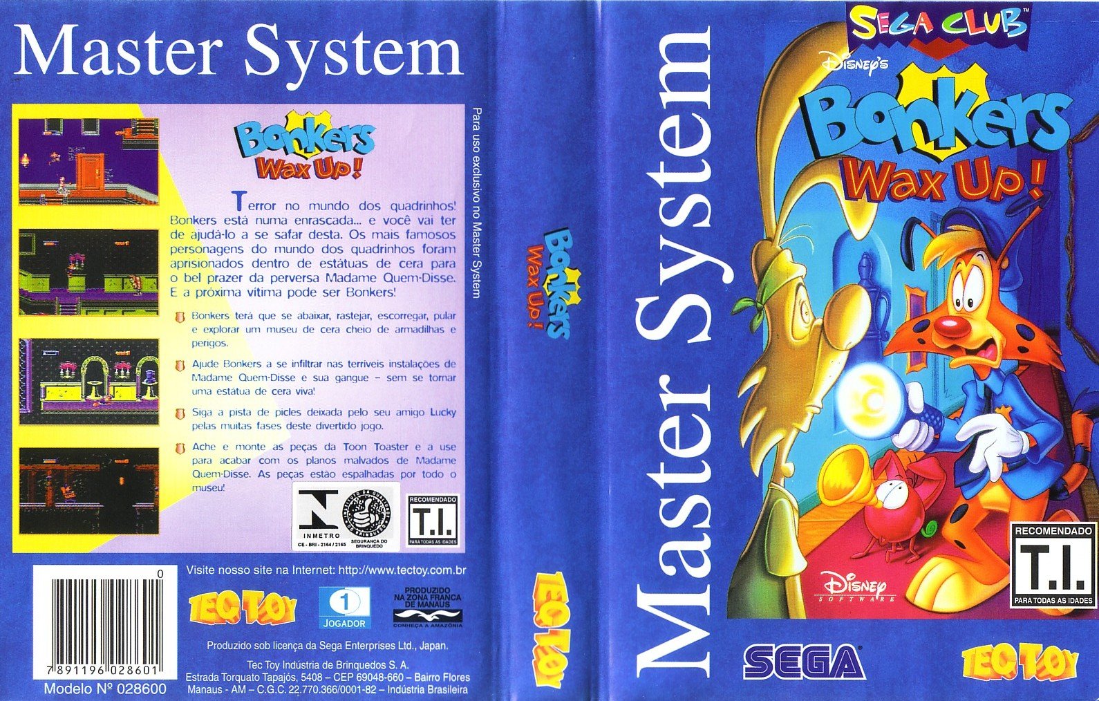 Caratula de Bonkers Wax Up para Sega Master System