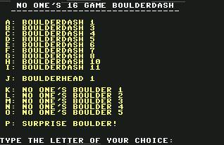 Pantallazo de Boulder Dash 16 Games para Commodore 64