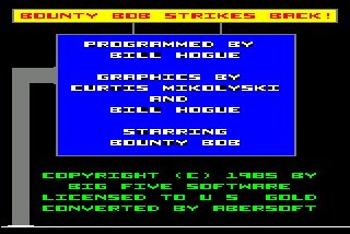 Pantallazo de Bounty Bob Strikes Back para Amstrad CPC