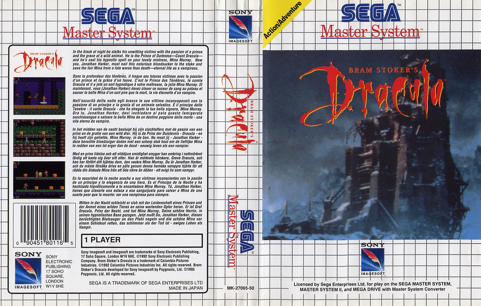 Caratula de Bram Stoker's Dracula para Sega Master System