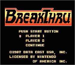 Pantallazo de BreakThru para Nintendo (NES)
