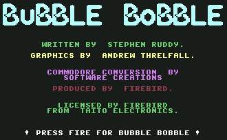 Pantallazo de Bubble Bobble para Commodore 64