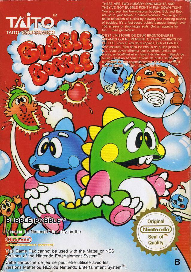 Caratula de Bubble Bobble para Nintendo (NES)
