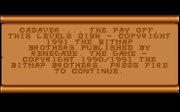 Pantallazo de Cadaver: The Pay Off Data Disk para Amiga