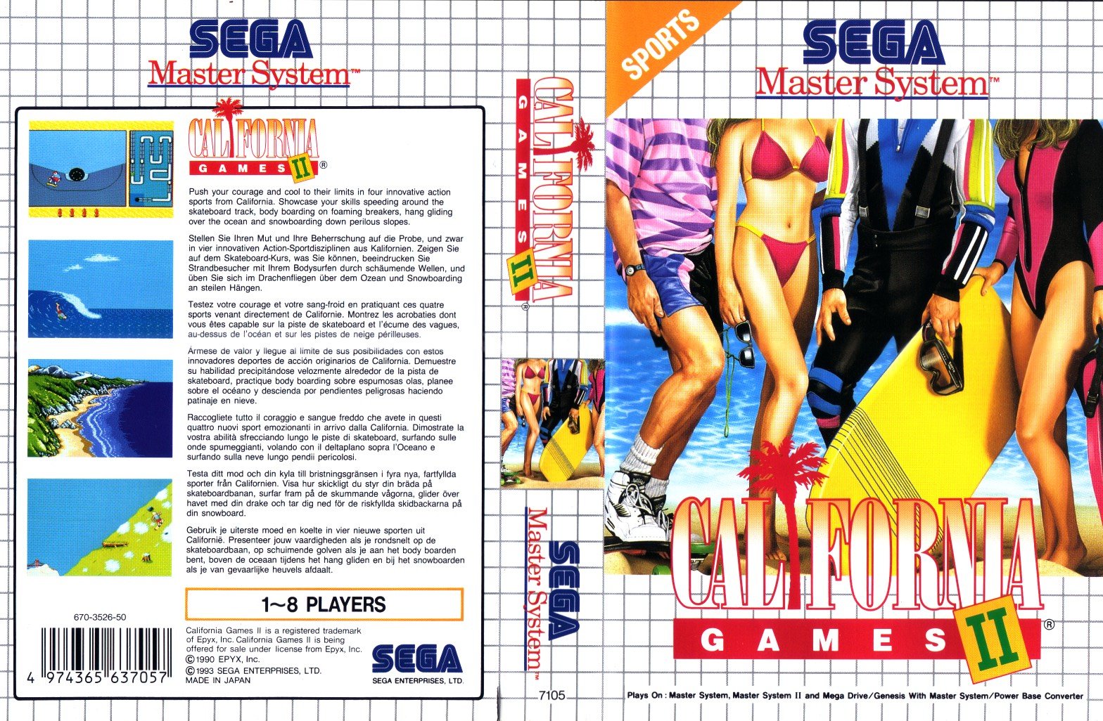 Caratula de California Games II para Sega Master System