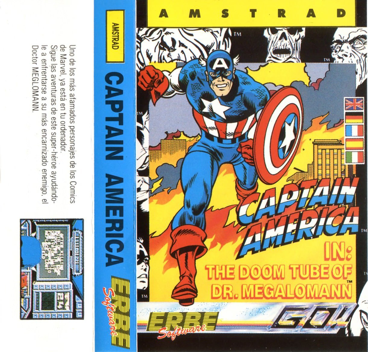 Caratula de Captain America Defies The Doom Tube para Amstrad CPC